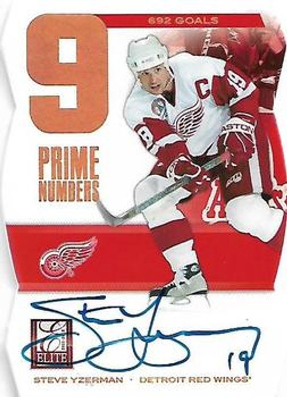 Steve Yzerman 2011 Elite #2 Prime Number Signatures /625 RAW