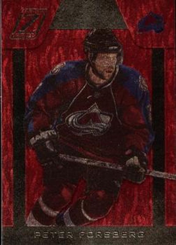 Peter Forsberg 2010 Zenith #103 Red Hot RAW