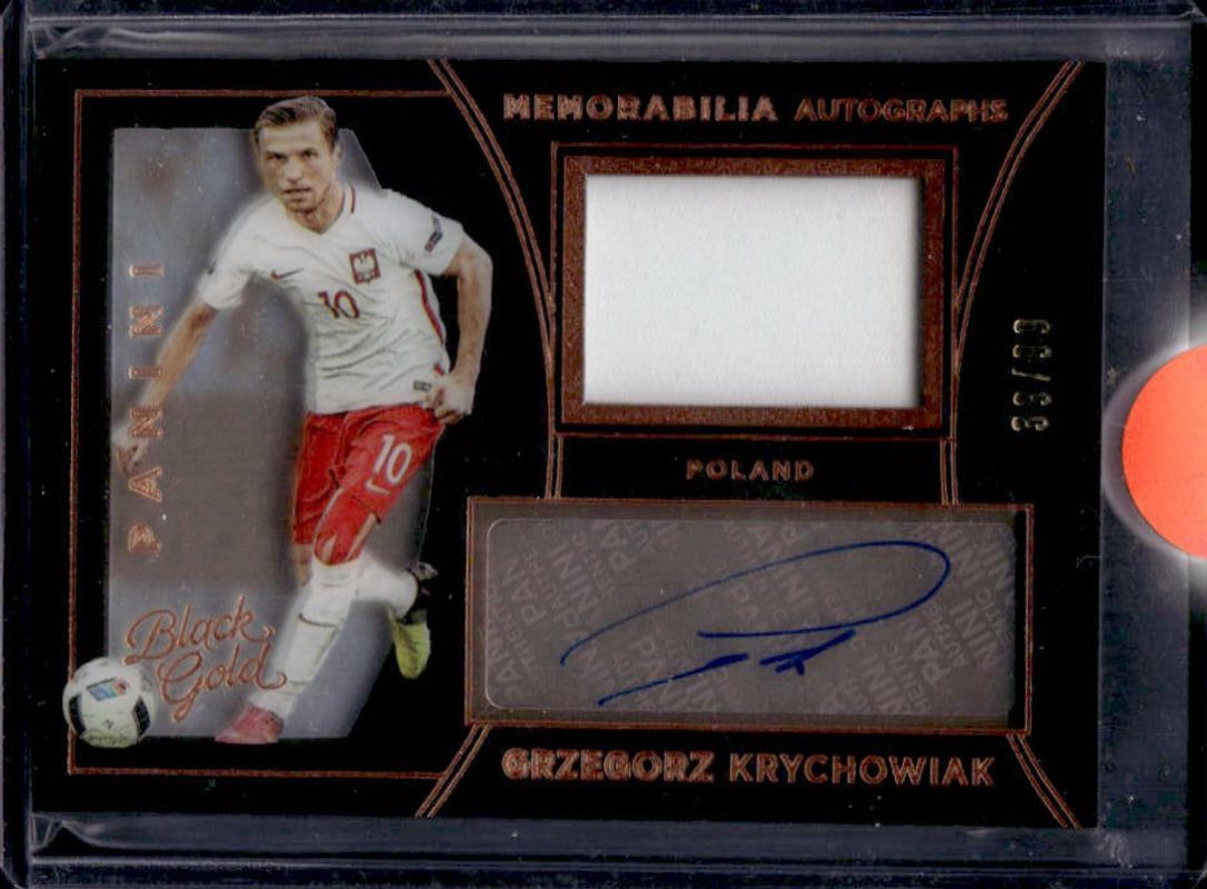 Grzegorz Krychowiak 2016 Black Gold #MA-GK Memorabilia Autographs - Bronze /35 RAW