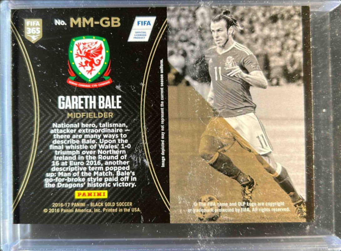Gareth Bale 2016 Black Gold #MM-GB Man of the Match Medallions RAW