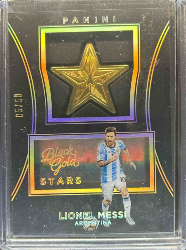 Lionel Messi 2016 Black Gold #S-LM Stars Medallions Holo - Gold /50 RAW