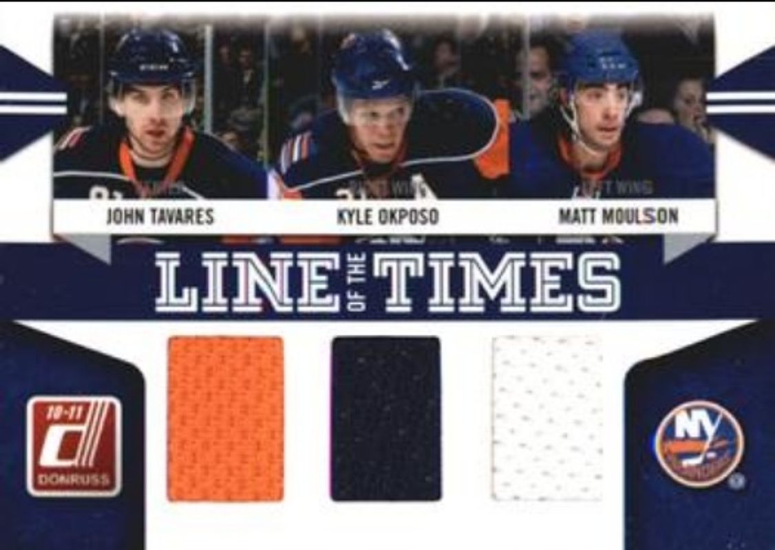 John Tavares / Kyle Okposo / Matt Moulson 2010 Donruss #10 Line of the Times RAW