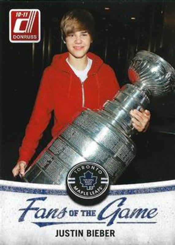 Justin Bieber 2010 Donruss #3 Fans of the Game RAW