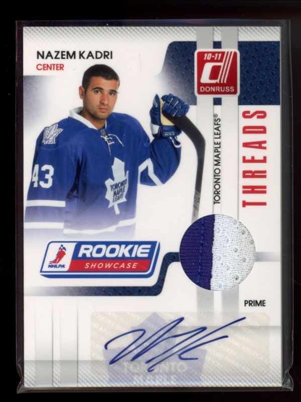 Nazem Kadri 2010 Donruss #NK Rookie Showcase Threads /250 RAW
