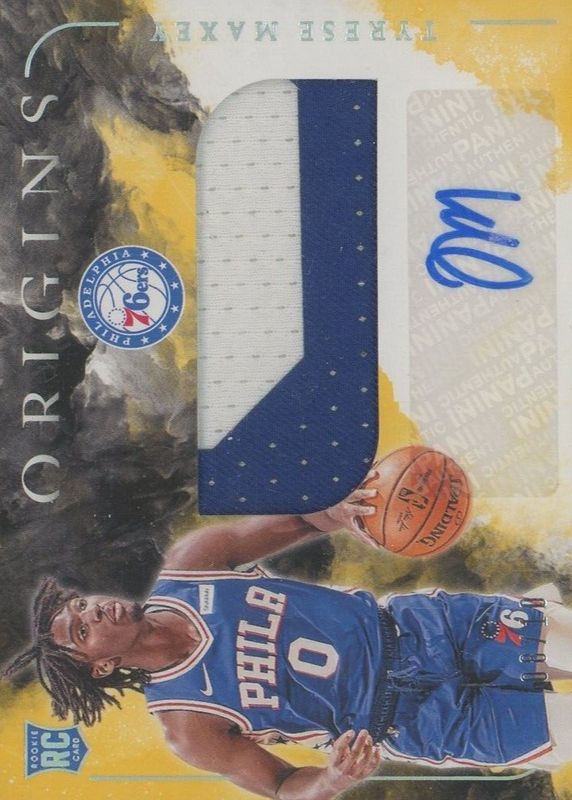 Tyrese Maxey 2020 Origins #RJA-MAX Rookie Jersey Autographs - Gold /10 RAW