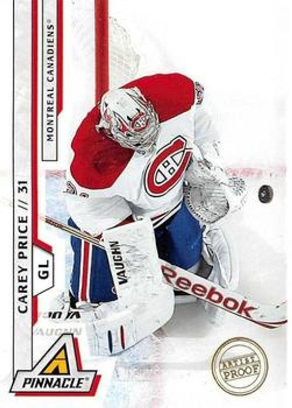Carey Price 2010 Pinnacle #95 Artists Proofs RAW
