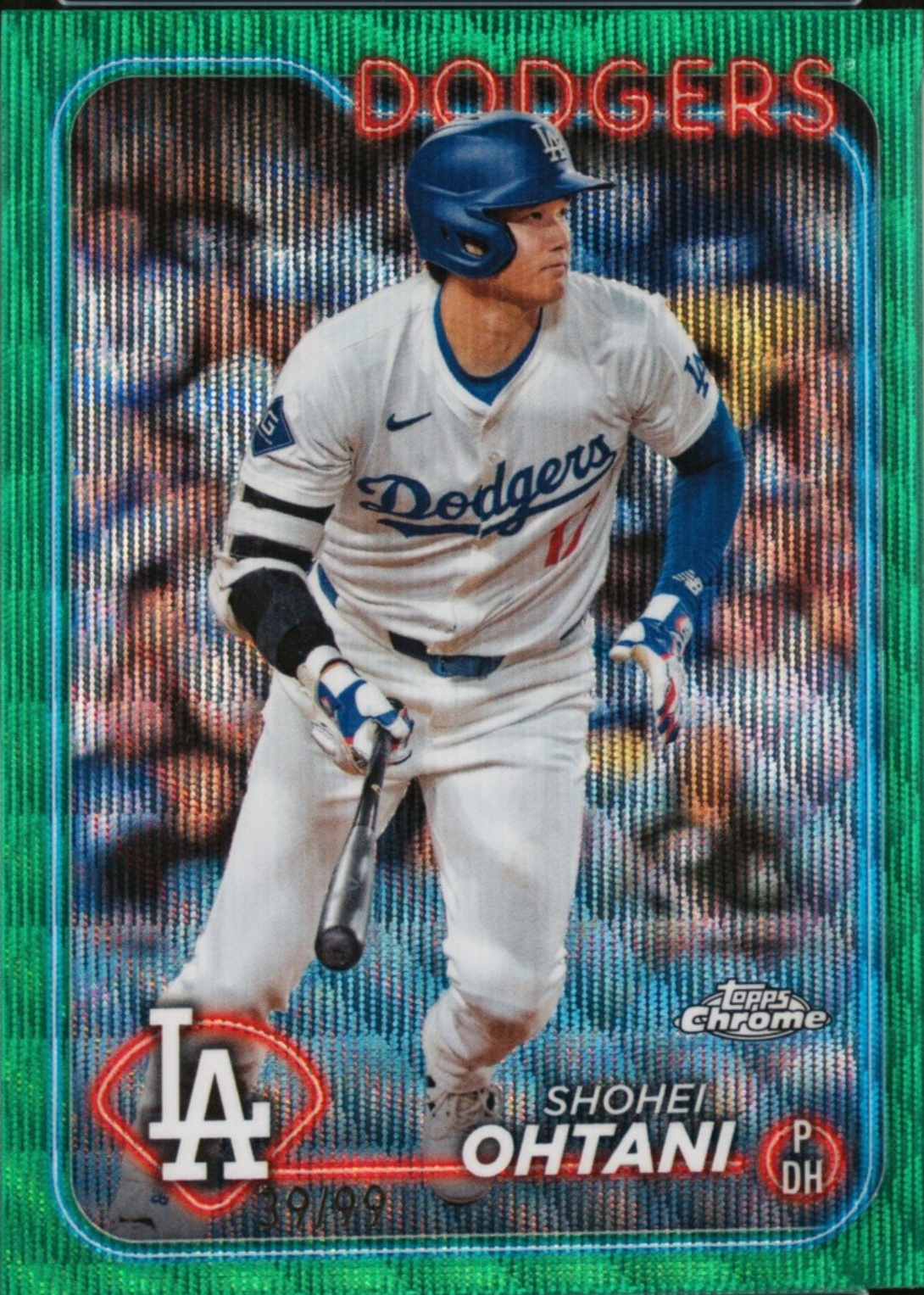 Shohei Ohtani 2024 Topps Chrome #1 Green Wave Refractor /99 Price