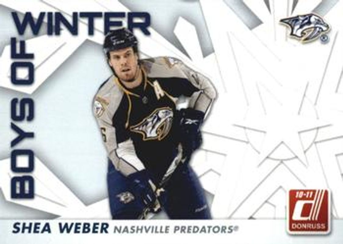 Shea Weber 2010 Donruss #42 Boys of Winter RAW