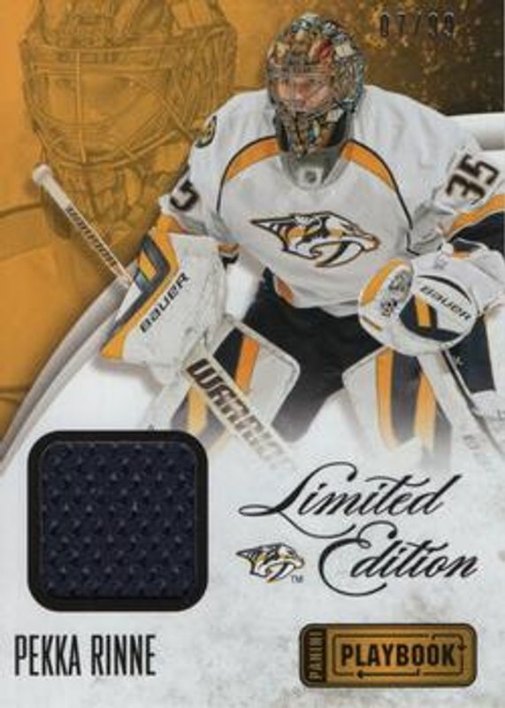 Pekka Rinne 2013 Playbook #LE-PRI Limited Edition /99 RAW