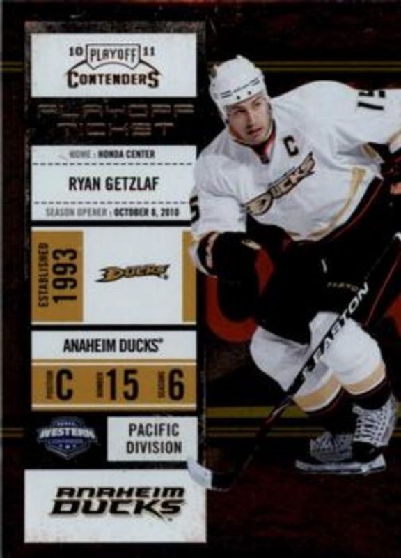 Ryan Getzlaf 2010 Contenders #21 Playoff Tickets /100 RAW