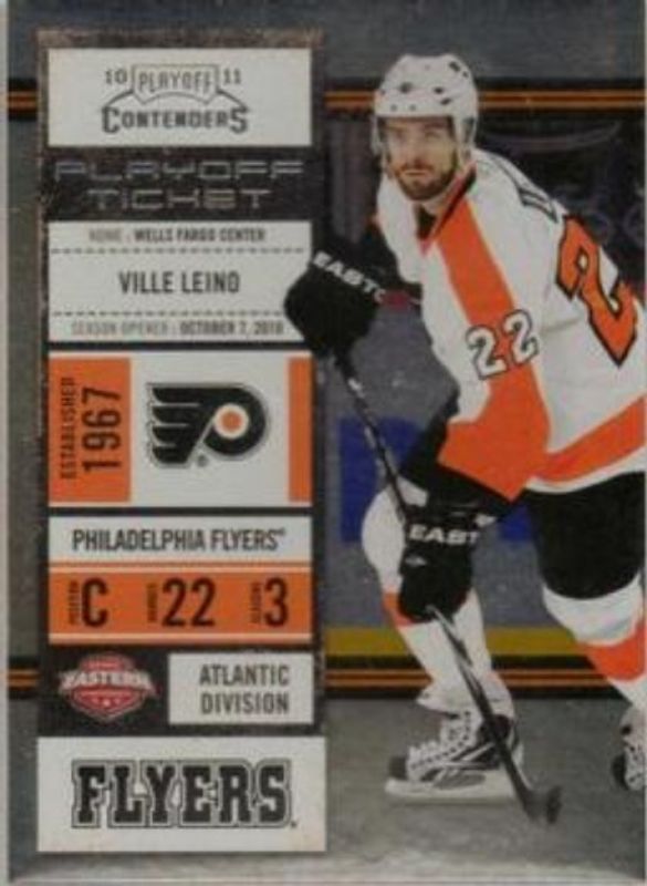 Ville Leino 2010 Contenders #74 Playoff Tickets /100 RAW