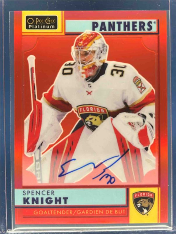 2024 O-Pee-Chee Platinum #R-28 2022-23 Update Retro Red Rainbow Autographs