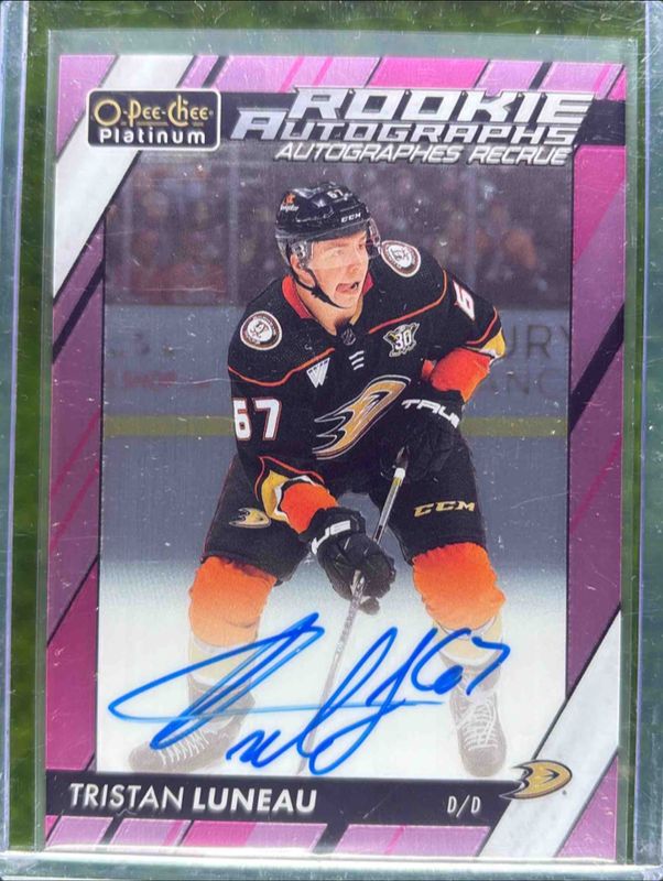 2024 O-Pee-Chee Platinum #R-TL 2023-24 Update Rookie Auto - Matte Pink