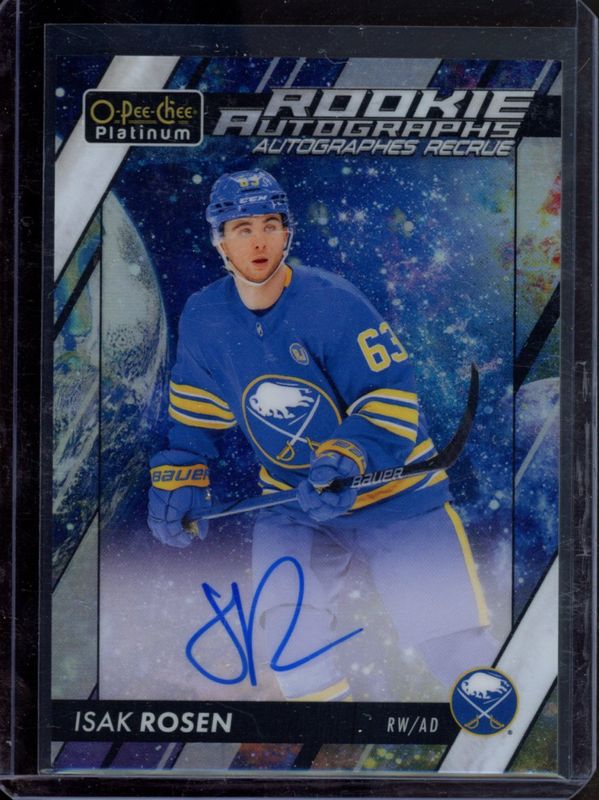 Isak Rosen 2024 O-Pee-Chee Platinum #R-IR 2023-24 Update Rookie Auto - Cosmic /65 RAW