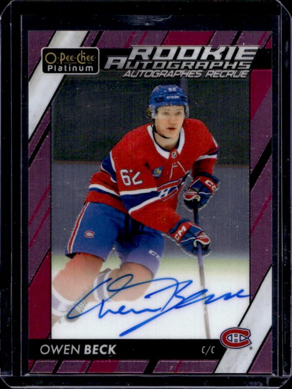 2024 O-Pee-Chee Platinum #R-OB 2023-24 Update Rookie Auto - Matte Pink