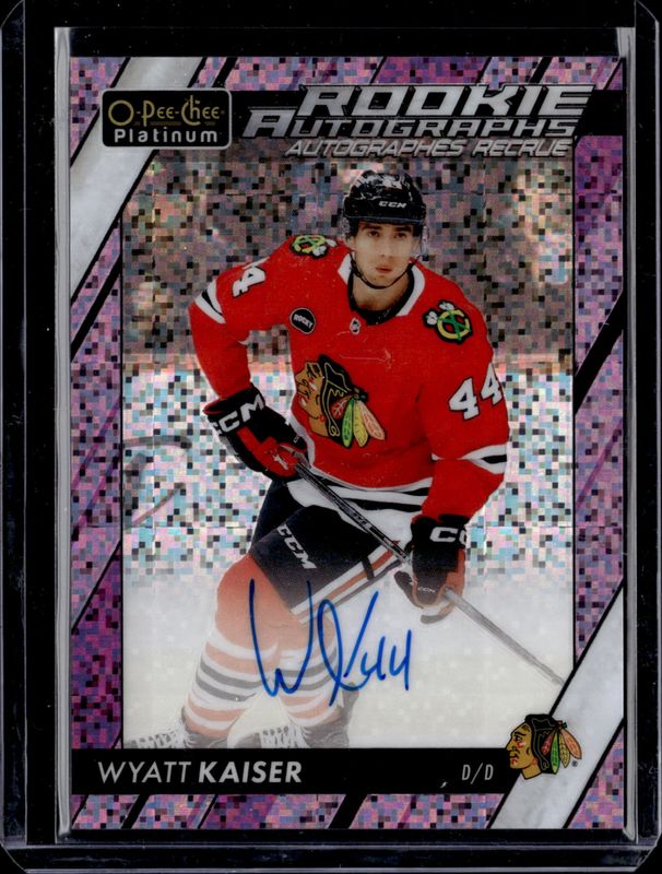 Wyatt Kaiser 2024 O-Pee-Chee Platinum #R-WK 2023-24 Update Rookie Auto - Violet Pixels /99 RAW