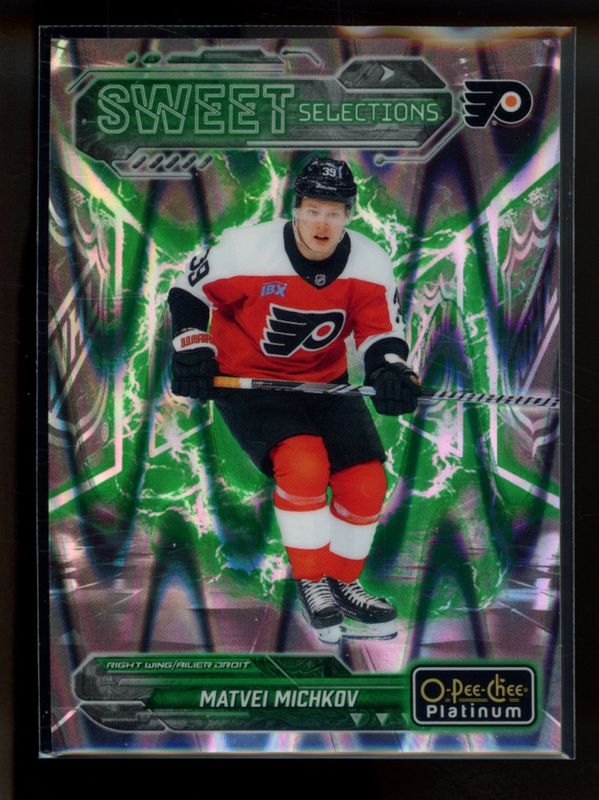 Matvei Michkov 2024 O-Pee-Chee Platinum #SS-12 Sweet Selections - Green Ray /35 Rookie RAW