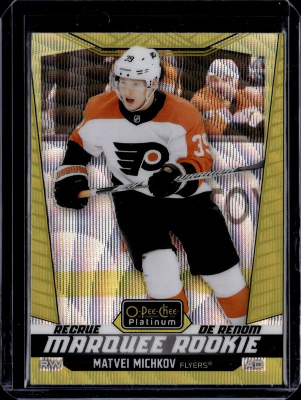 Matvei Michkov 2024 O-Pee-Chee Platinum #264 Neon Yellow Surge Rookie RAW
