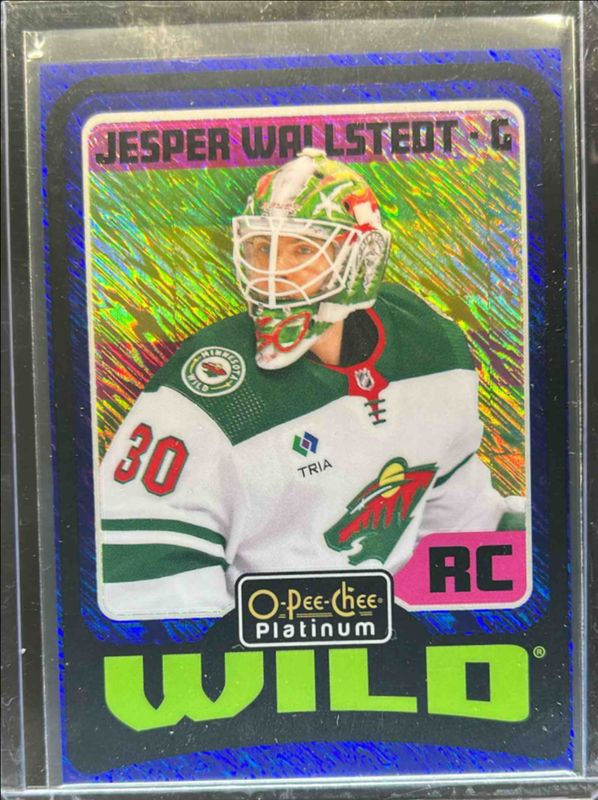 Jesper Wallstedt 2024 O-Pee-Chee Platinum #R69 Retro - Blue Luster /100 Rookie RAW