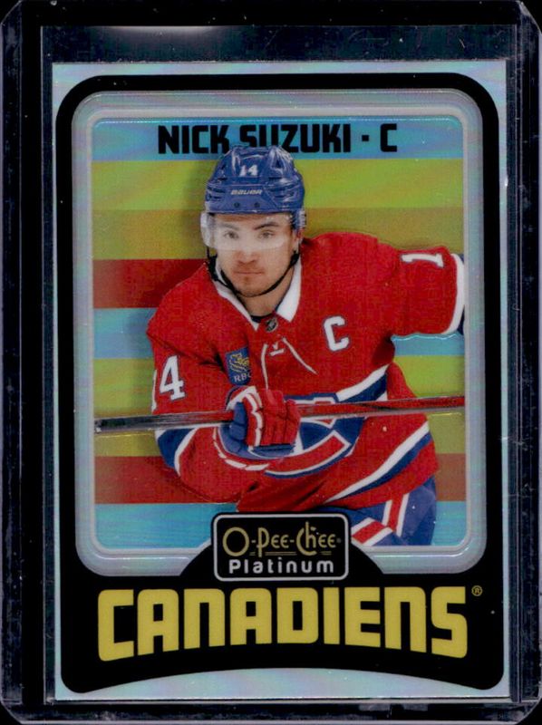 Nick Suzuki 2024 O-Pee-Chee Platinum #R27 Retro - Rainbow RAW