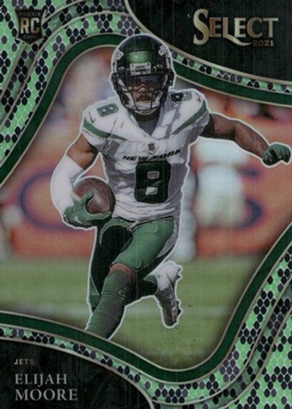 Elijah Moore 2021 Select #356 Field Level Green & Black Snakeskin /2 Rookie RAW