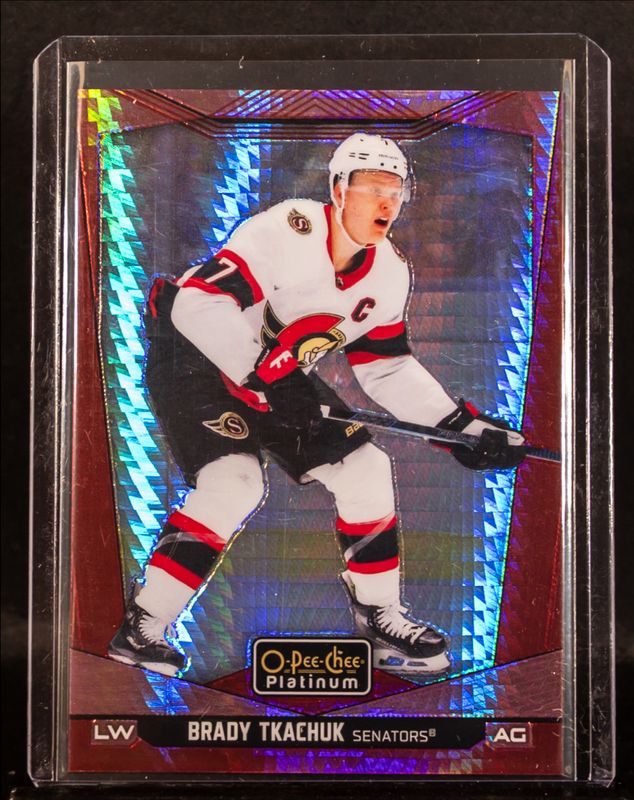 Brady Tkachuk 2024 O-Pee-Chee Platinum #16 Red Prism /199 RAW