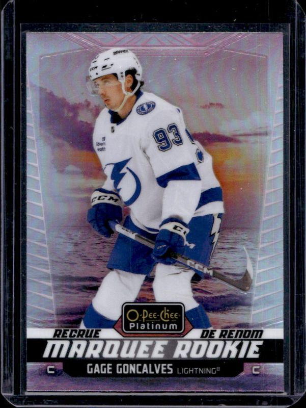 Gage Goncalves 2024 O-Pee-Chee Platinum #257 Sunset Rookie RAW