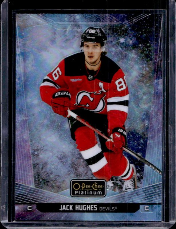 Jack Hughes 2024 O-Pee-Chee Platinum #13 Cosmic /65 RAW