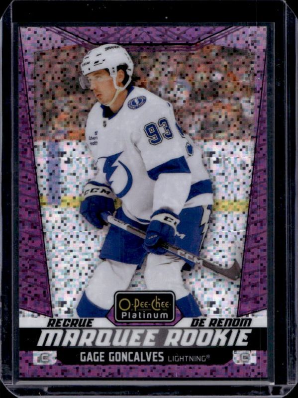 Gage Goncalves 2024 O-Pee-Chee Platinum #257 Violet Pixels /299 Rookie RAW