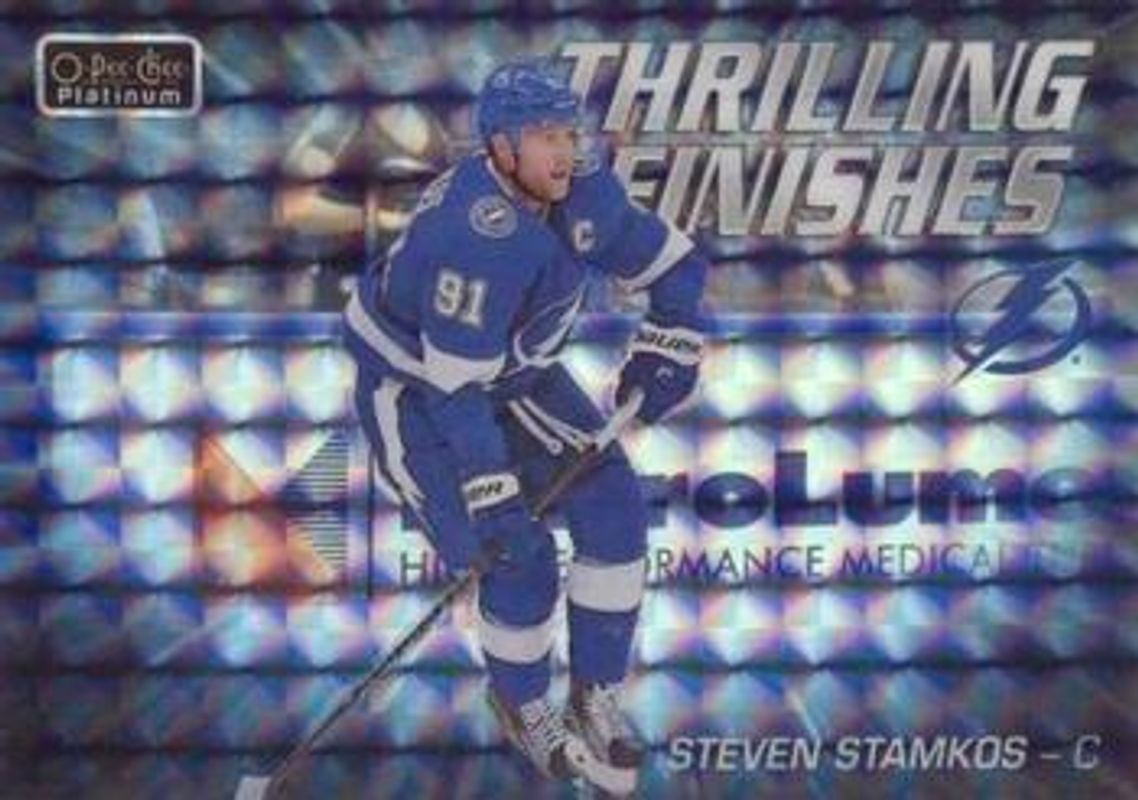 Steven Stamkos 2019 O-Pee-Chee Platinum #TF-1 Thrilling Finishes Mosaic RAW