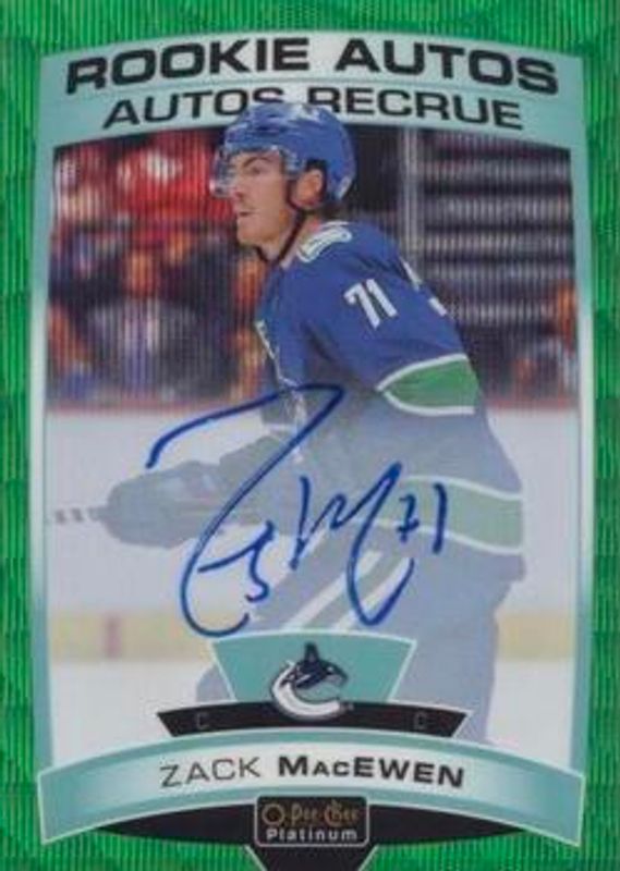 2019 O-Pee-Chee Platinum #R-ZM Rookie Autos - Emerald Surge /10