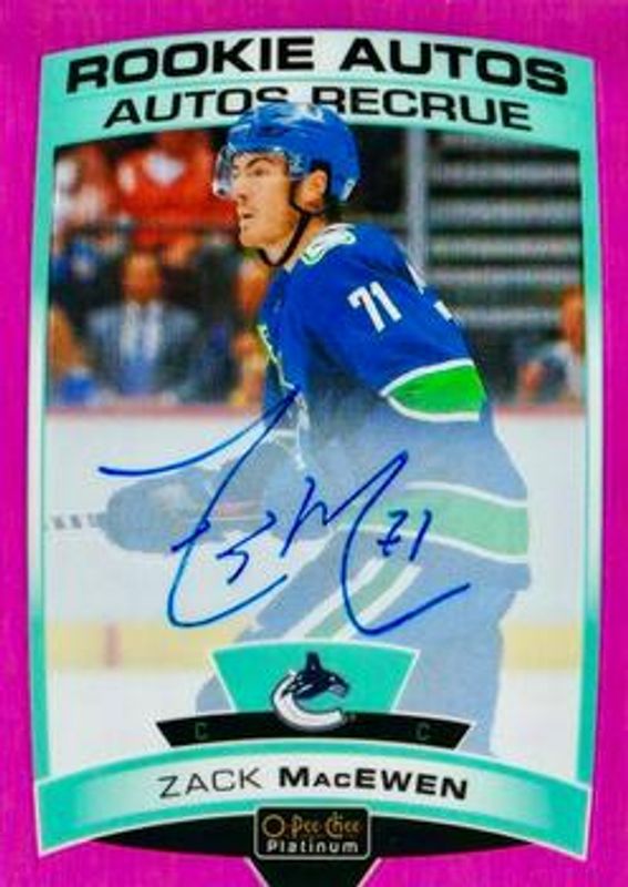 2019 O-Pee-Chee Platinum #R-ZM Rookie Autos - Matte Pink /99