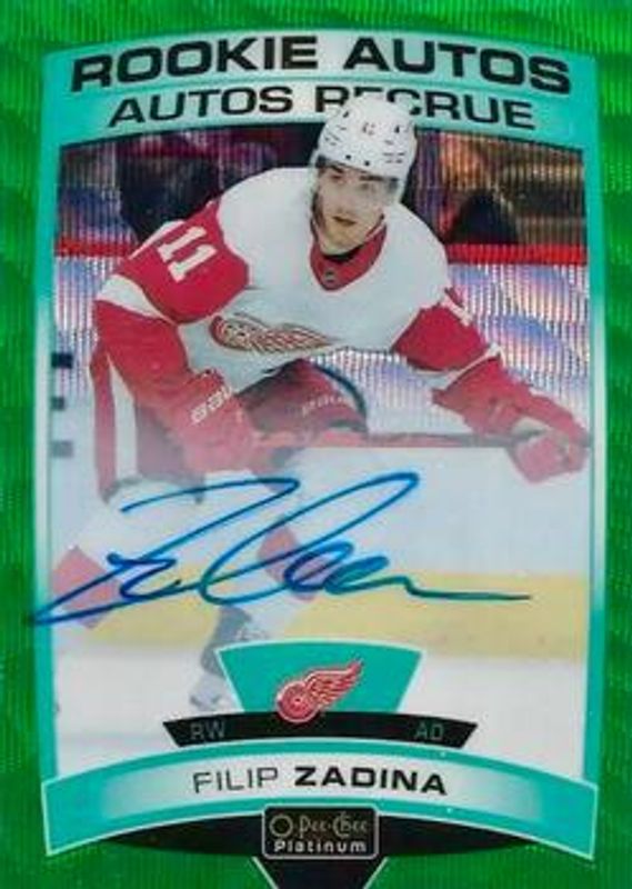 Filip Zadina 2019 O-Pee-Chee Platinum #R-FZ Rookie Autos - Emerald Surge /10 RAW
