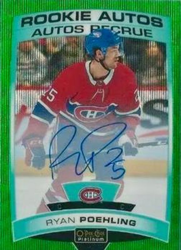 Ryan Poehling 2019 O-Pee-Chee Platinum #R-RP Rookie Autos - Emerald Surge /10 RAW