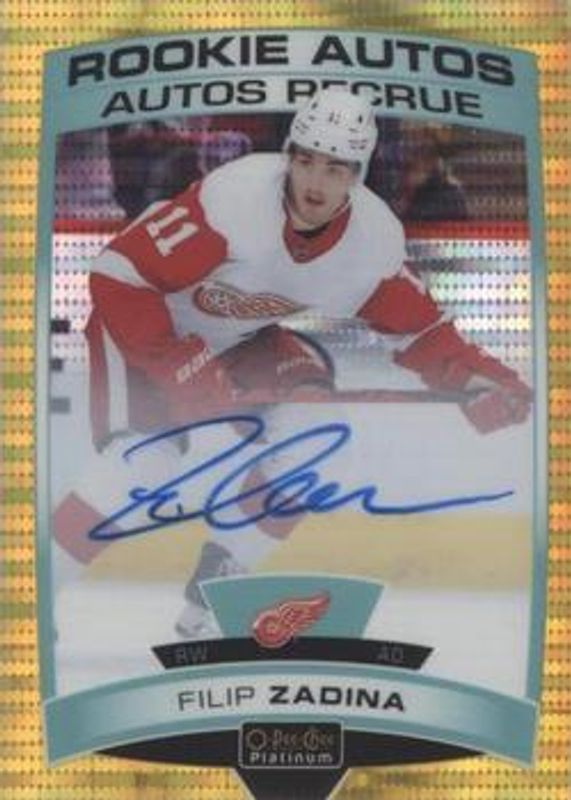 Filip Zadina 2019 O-Pee-Chee Platinum #R-FZ Rookie Autos - Seismic Gold /25 RAW