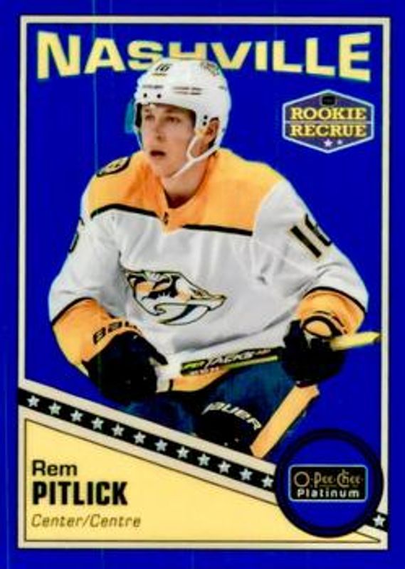 Rem Pitlick 2019 O-Pee-Chee Platinum #R-53 Retro Blue - Rainbow /149 Rookie RAW