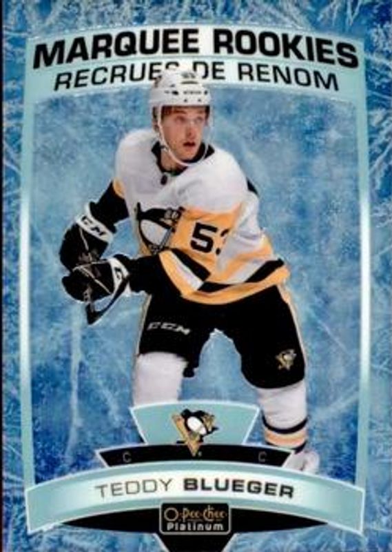 Teddy Blueger 2019 O-Pee-Chee Platinum #156 Arctic Freeze /99 Rookie RAW