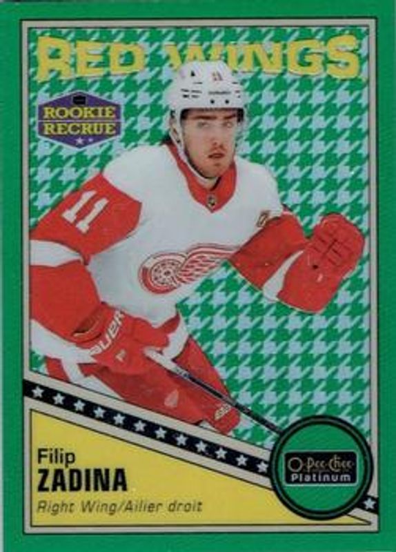 Filip Zadina 2019 O-Pee-Chee Platinum #R-68 Retro Green Houndstooth /15 Rookie RAW