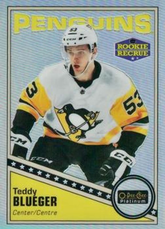 Teddy Blueger 2019 O-Pee-Chee Platinum #R-88 Retro - Rainbow Rookie RAW