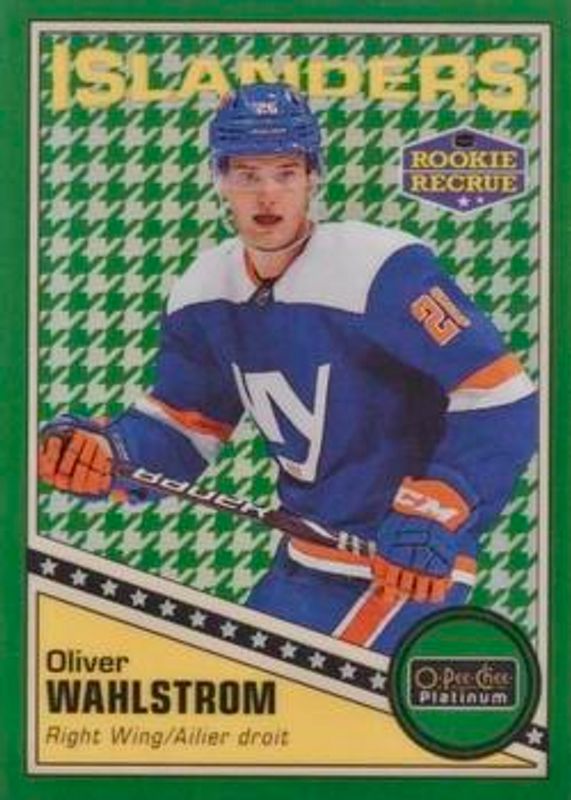 Oliver Wahlstrom 2019 O-Pee-Chee Platinum #R-57 Retro Green Houndstooth /15 Rookie RAW