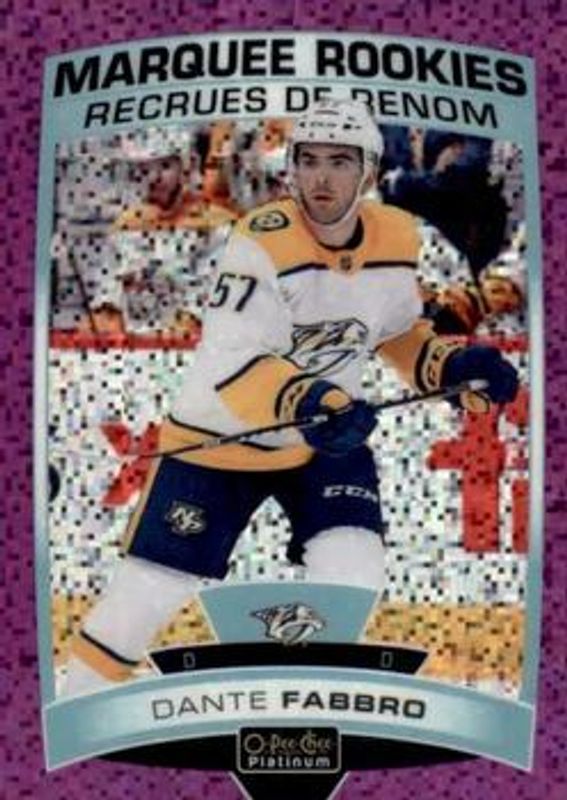 Dante Fabbro 2019 O-Pee-Chee Platinum #183 Violet Pixels /399 Rookie RAW