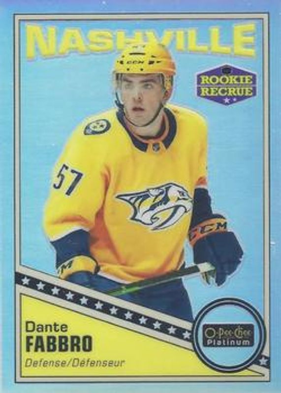 Dante Fabbro 2019 O-Pee-Chee Platinum #R-87 Retro - Rainbow Rookie RAW