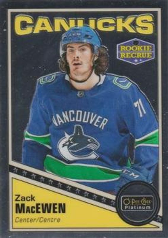 Zack MacEwen 2019 O-Pee-Chee Platinum #R-70 Retro Rookie RAW