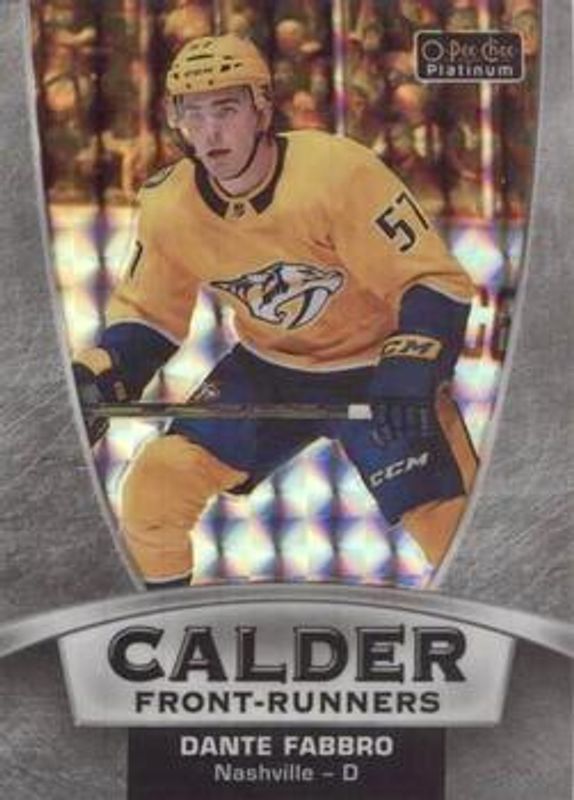 Dante Fabbro 2019 O-Pee-Chee Platinum #CF-11 Calder Front Runners Mosaic Rookie RAW