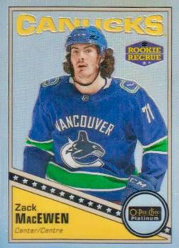 Zack MacEwen 2019 O-Pee-Chee Platinum #R-70 Retro - Rainbow Rookie RAW