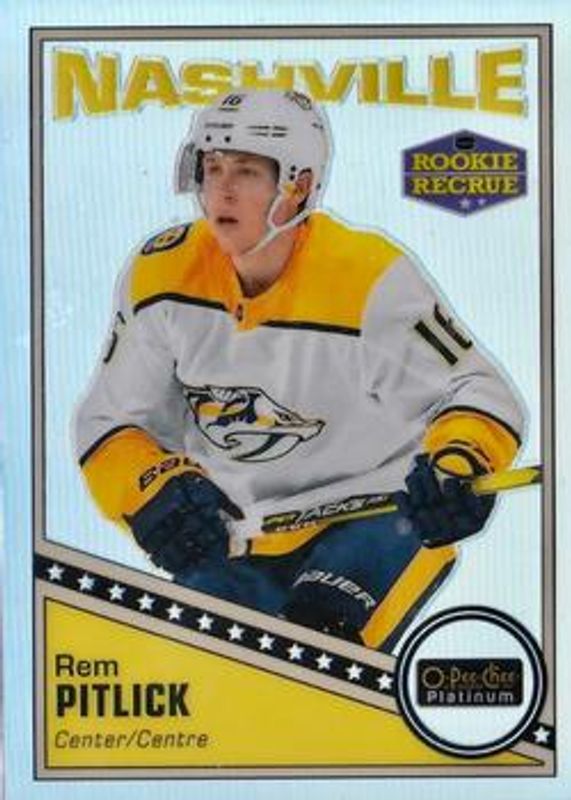 Rem Pitlick 2019 O-Pee-Chee Platinum #R-53 Retro - Rainbow Rookie RAW
