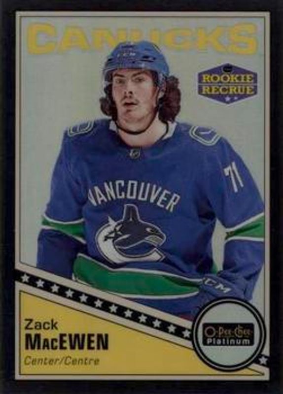 Zack MacEwen 2019 O-Pee-Chee Platinum #R-70 Retro Black Pack Wars Rookie RAW