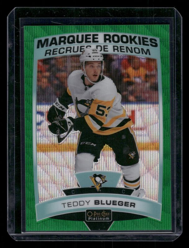 Teddy Blueger 2019 O-Pee-Chee Platinum #156 Emerald Surge /10 Rookie RAW