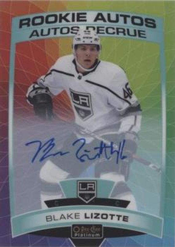 Blake Lizotte 2019 O-Pee-Chee Platinum #R-BL Rookie Autos - Rainbow Color Wheel RAW