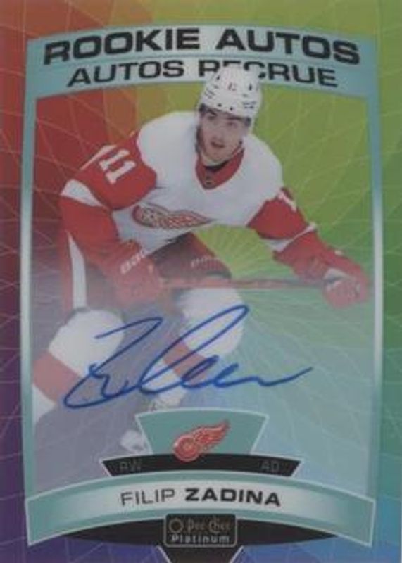 Filip Zadina 2019 O-Pee-Chee Platinum #R-FZ Rookie Autos - Rainbow Color Wheel RAW